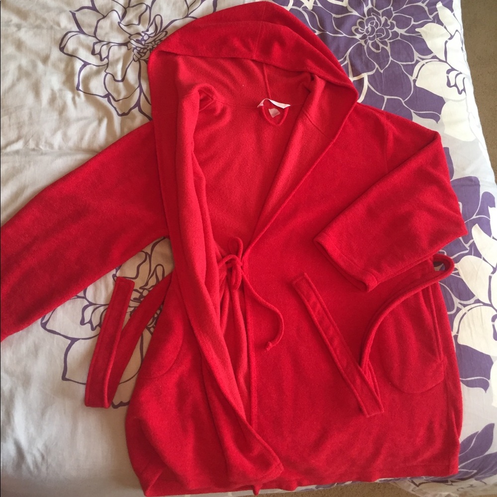 Victoria's Secret Red Fleece Lined Robe